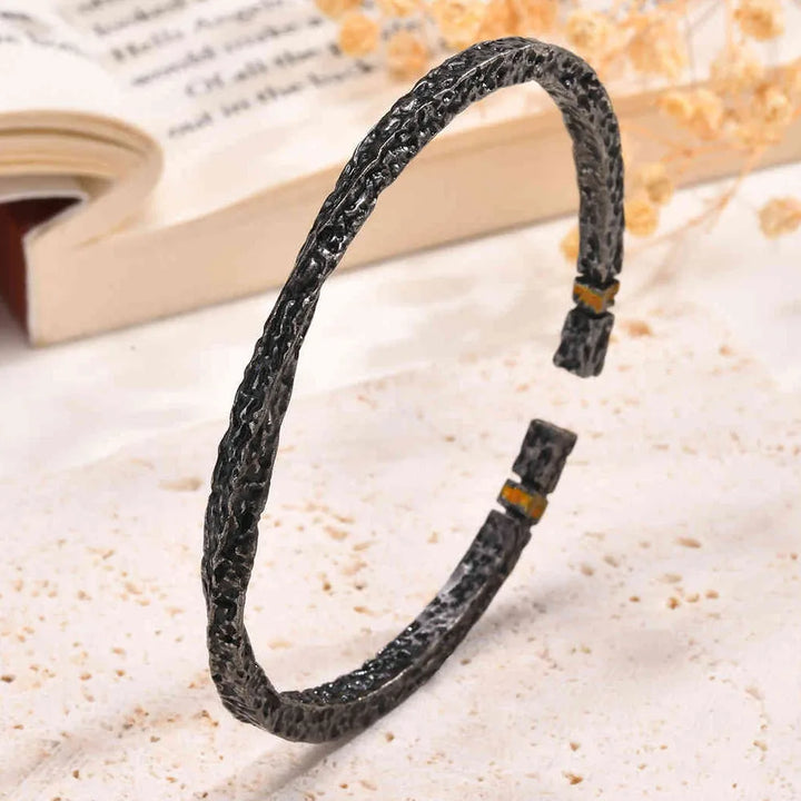 Men Hammered Metal Cuff Bracelet | Zevik