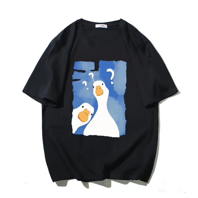 Oversized Men’s T-Shirt with Quirky Ducks Print | Isalene