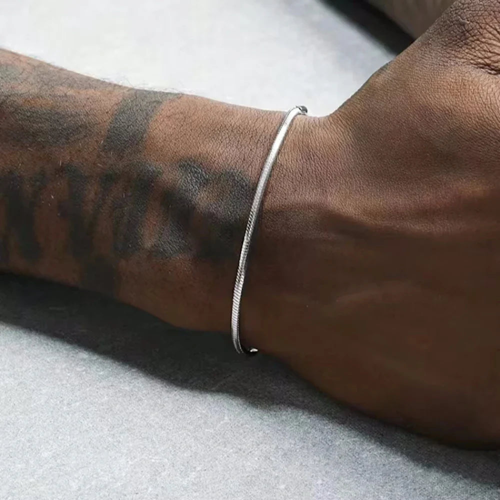 Men Snake Chain Bracelet 3mm | Zephyr