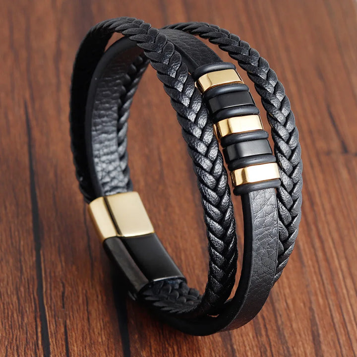 Men Magnetic Buckle Leather Bracelet | Davor
