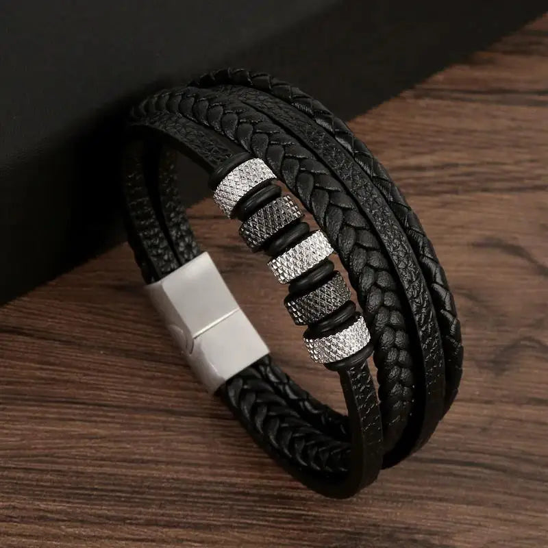 Men Leather Wrap Bracelet | Axton
