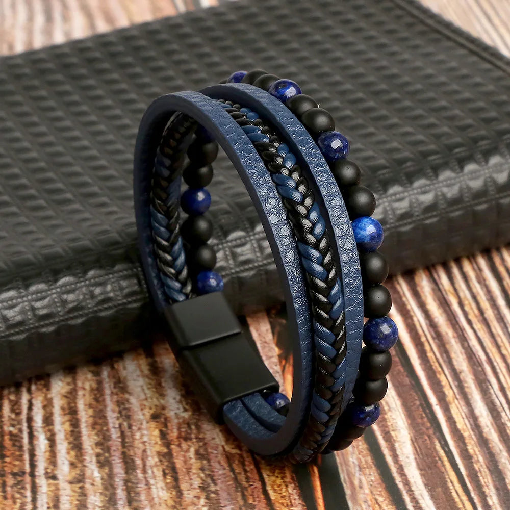 Men Multilayer Leather Bracelet | Riven