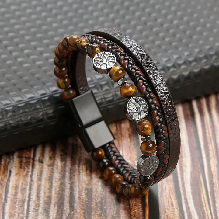 Men Multilayer Leather Bracelet | Riven