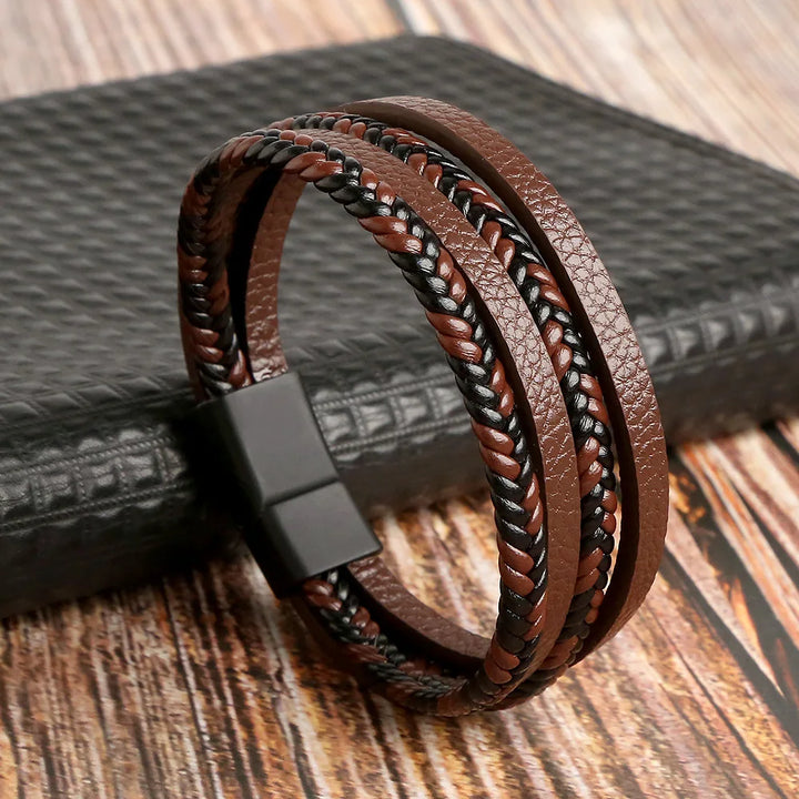 Men Multilayer Leather Bracelet | Riven