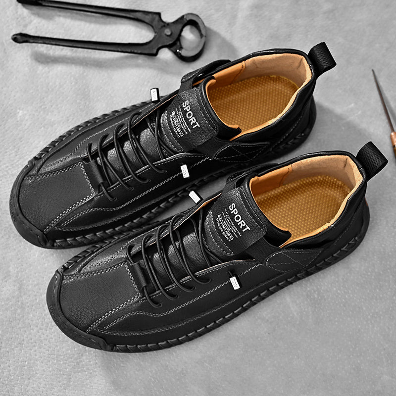Men Classic Black Lace-Up Shoes | Davian