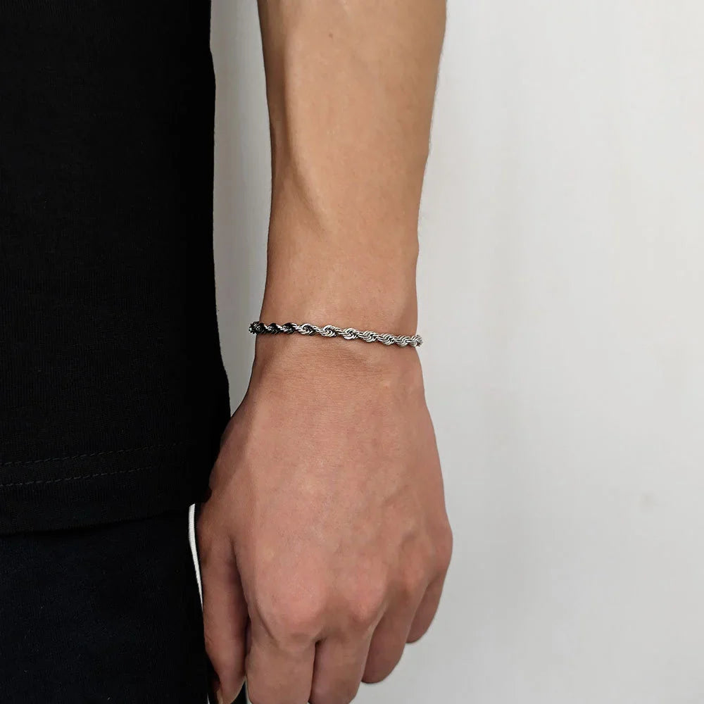 Men Gold Twist Chain Bracelet | Zayen