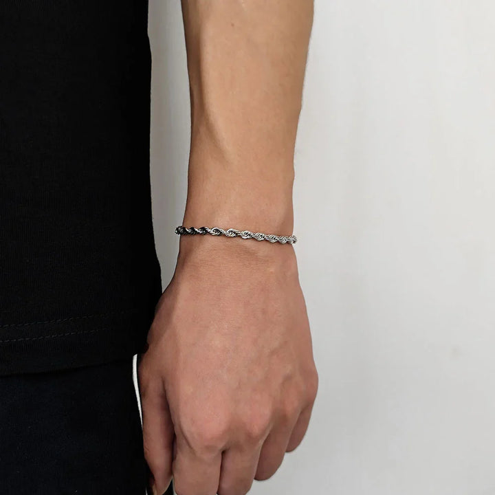 Men Gold Twist Chain Bracelet | Zayen