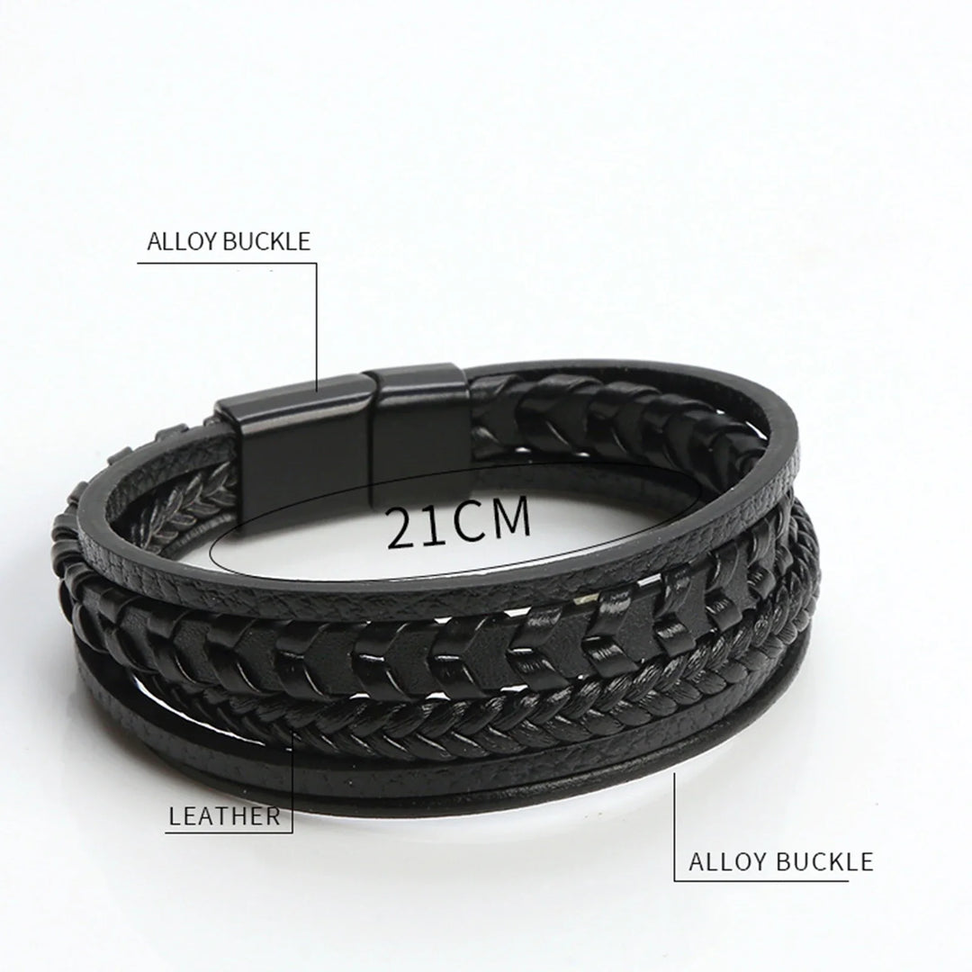 Men Multilayer Leather Bracelet | Riven