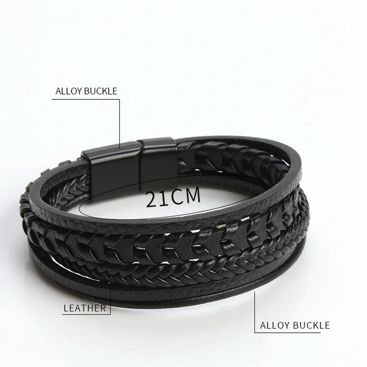 Men Multilayer Leather Bracelet | Riven