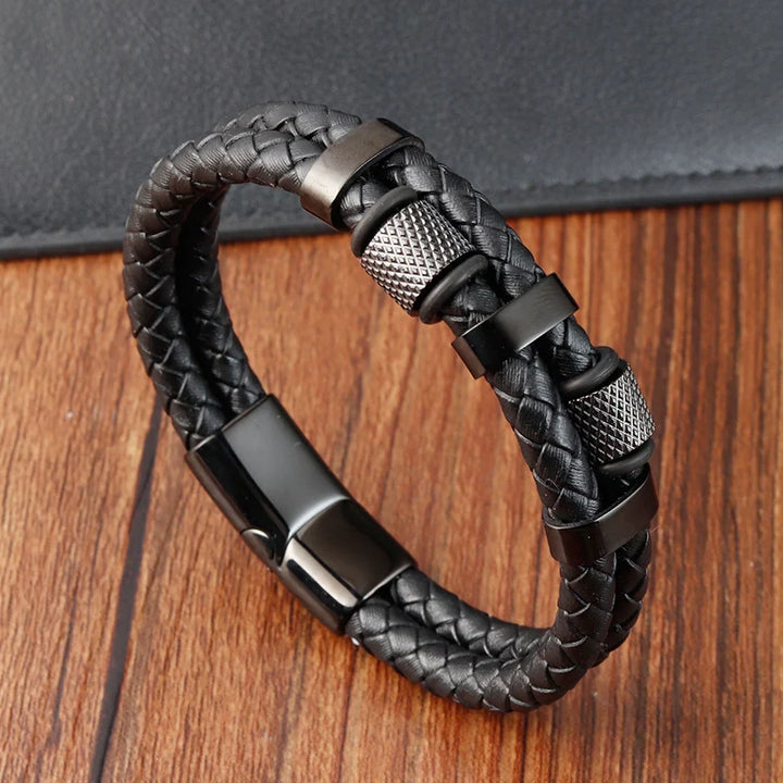 Men Magnetic Buckle Leather Bracelet | Davor
