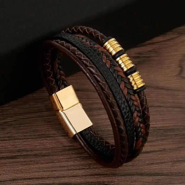 Men Leather Wrap Bracelet | Axton