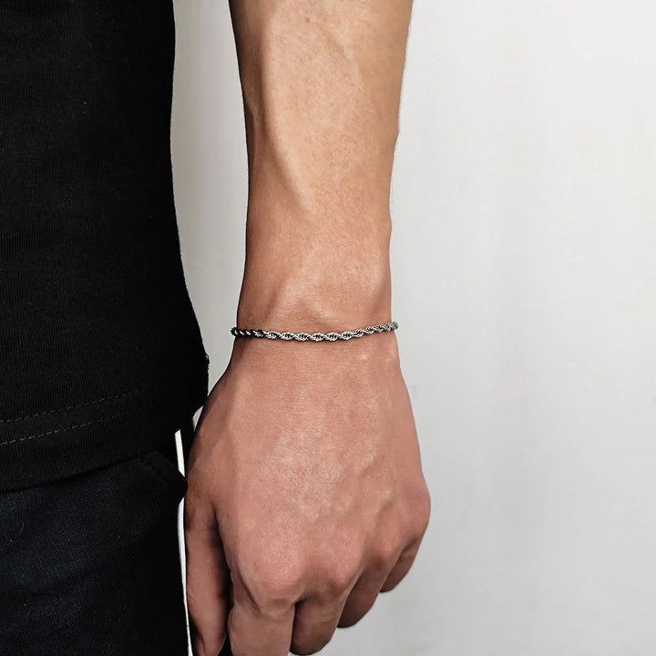 Men Gold Twist Chain Bracelet | Zayen