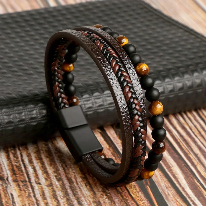 Men Multilayer Leather Bracelet | Riven