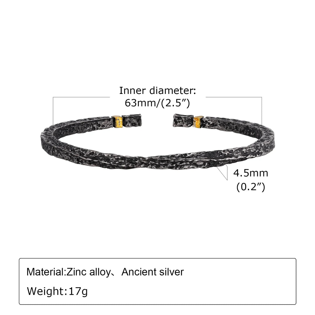 Men Hammered Metal Cuff Bracelet | Zevik