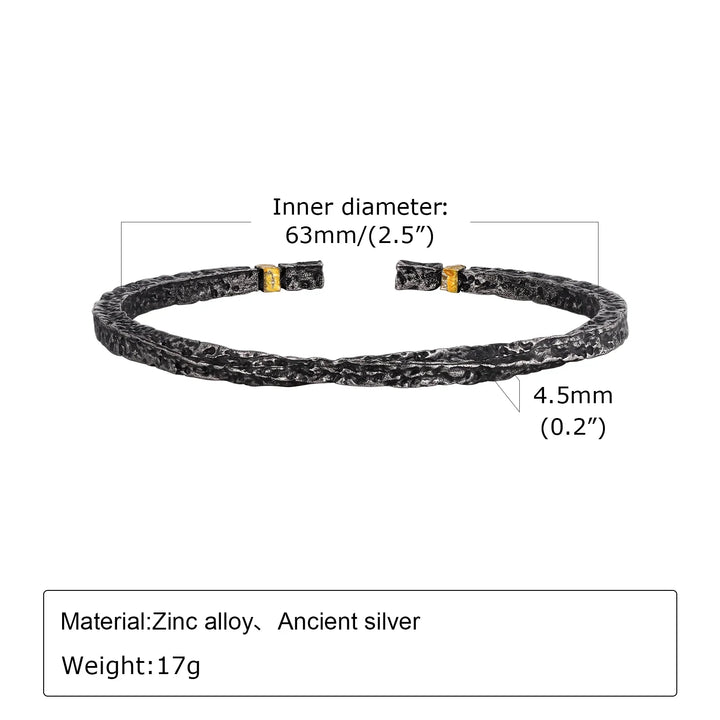 Men Hammered Metal Cuff Bracelet | Zevik