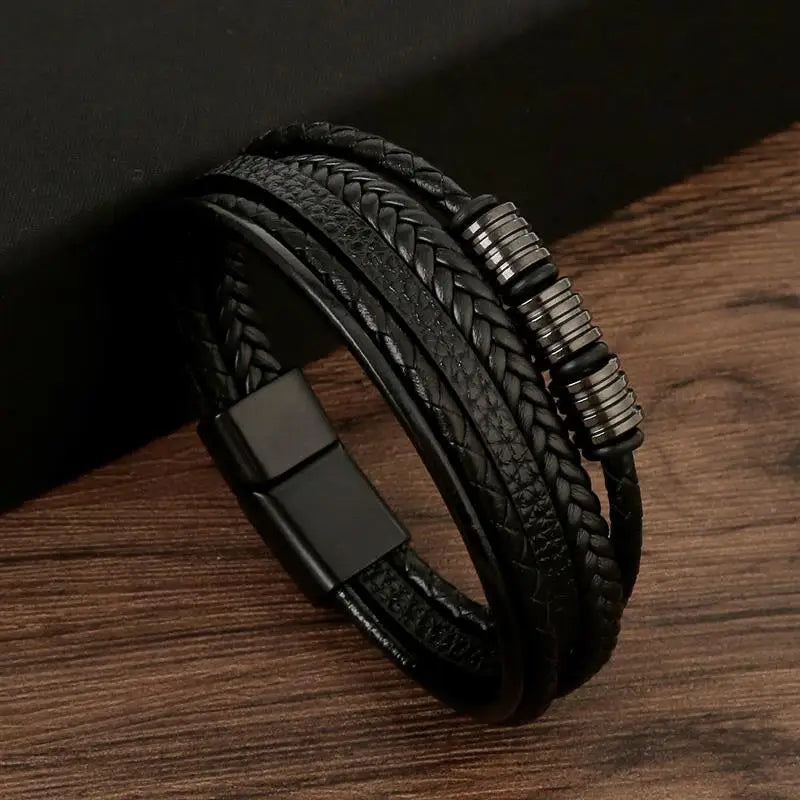 Men Leather Wrap Bracelet | Axton