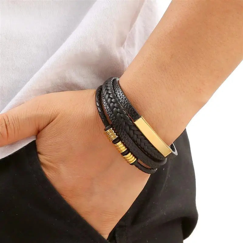 Men Leather Wrap Bracelet | Axton