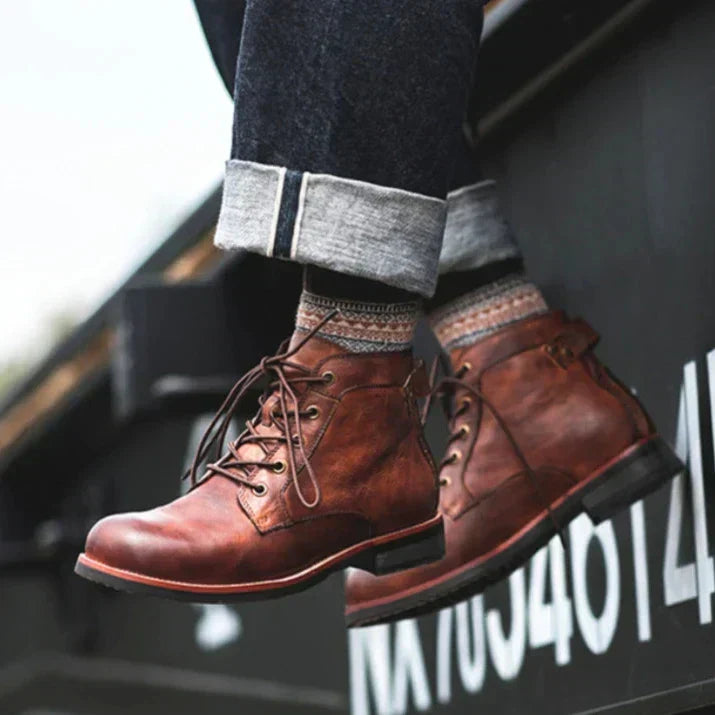 Men High Top Leather Boots | Caldon