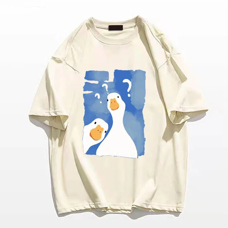 Oversized Men’s T-Shirt with Quirky Ducks Print | Isalene