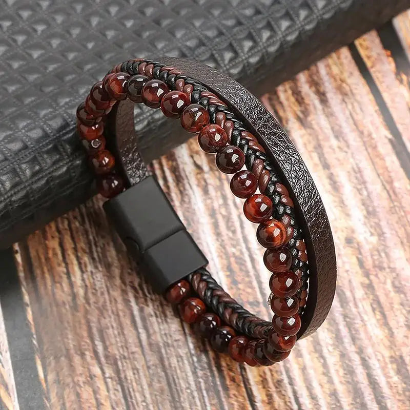 Men Leather Wrap Bracelet | Axton