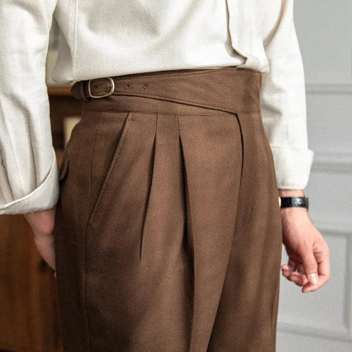 Men High Waist Pleated Trousers | Darren