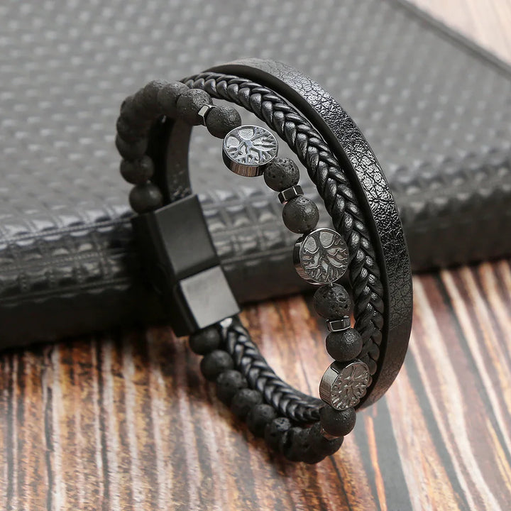 Men Multilayer Leather Bracelet | Riven