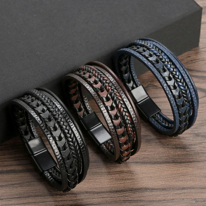 Men Multilayer Leather Bracelet | Riven