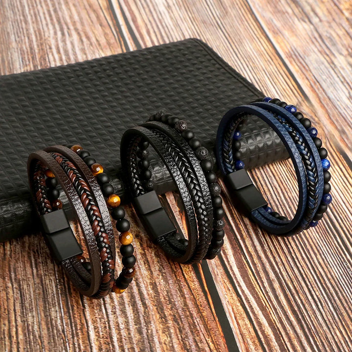Men Multilayer Leather Bracelet | Riven