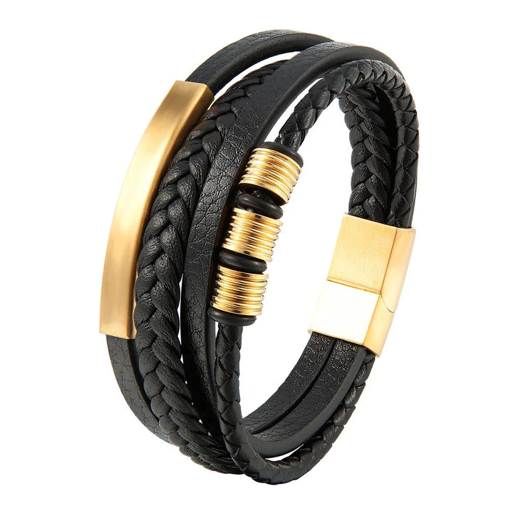 Men Magnetic Buckle Leather Bracelet | Davor