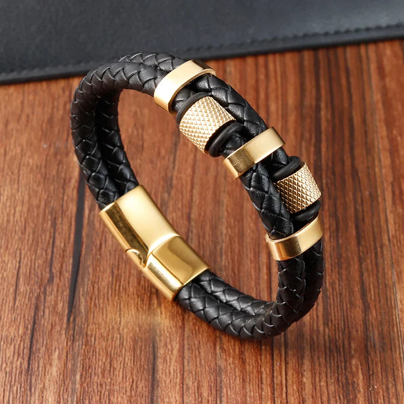 Men Magnetic Buckle Leather Bracelet | Davor