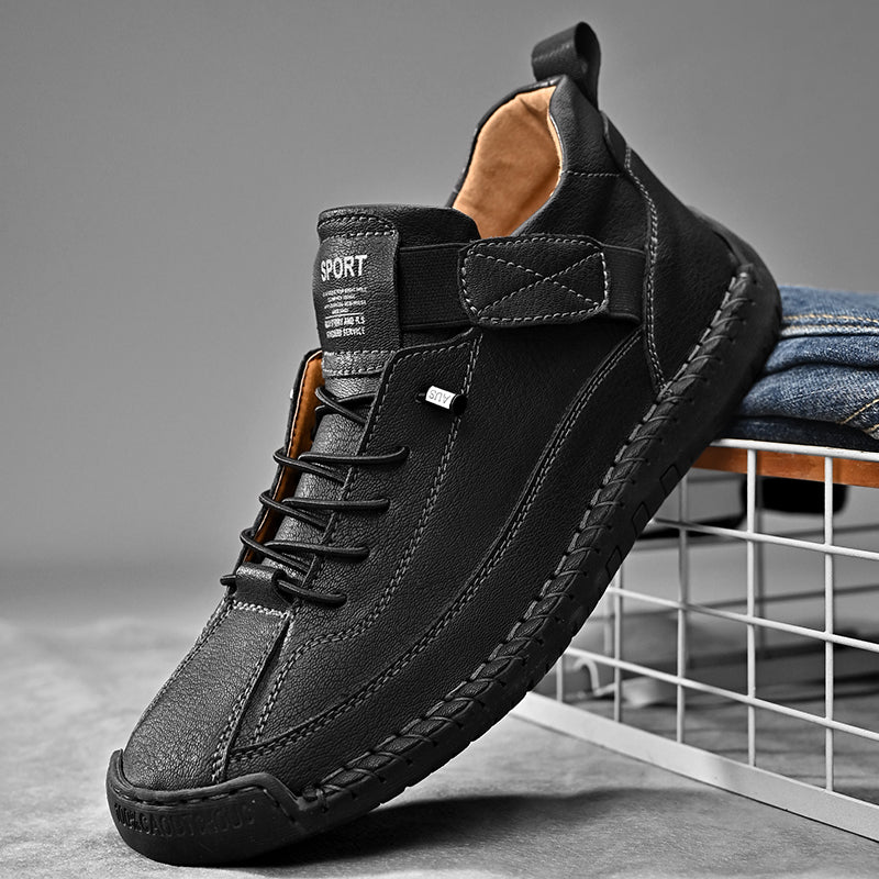 Men Classic Black Lace-Up Shoes | Davian