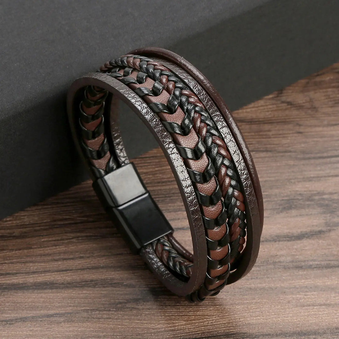 Men Multilayer Leather Bracelet | Riven