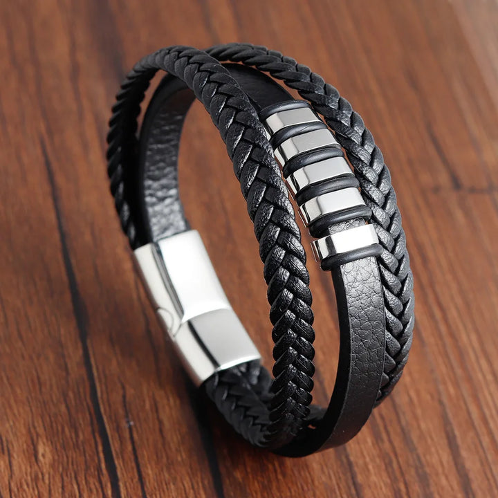 Men Magnetic Buckle Leather Bracelet | Davor