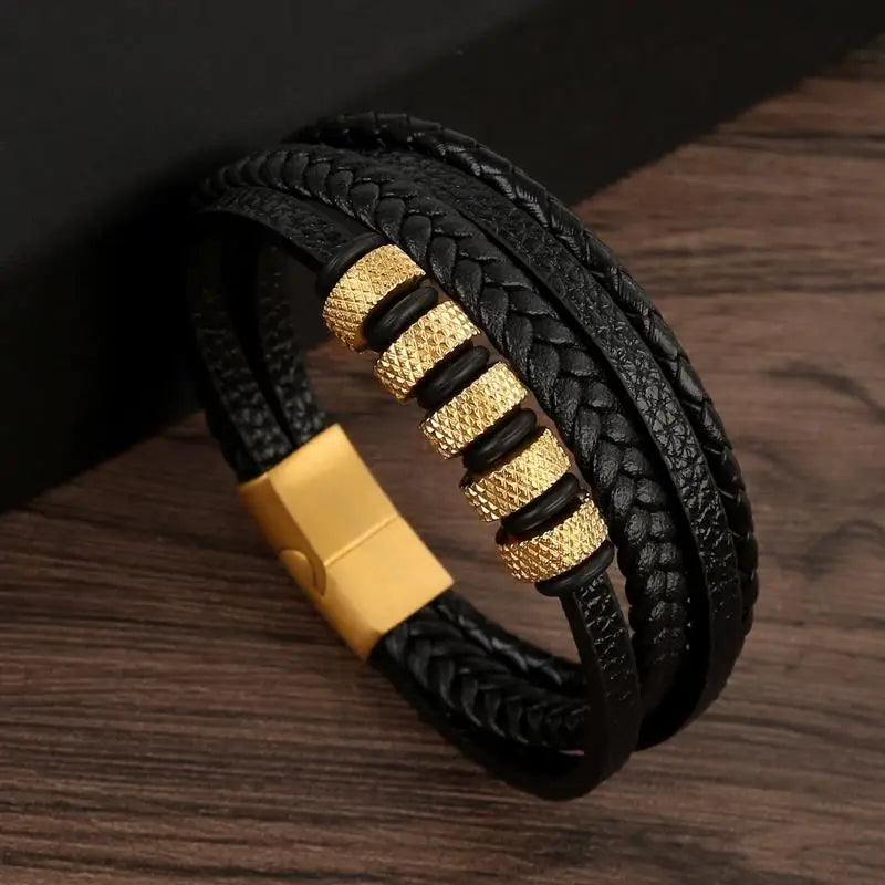 Men Leather Wrap Bracelet | Axton
