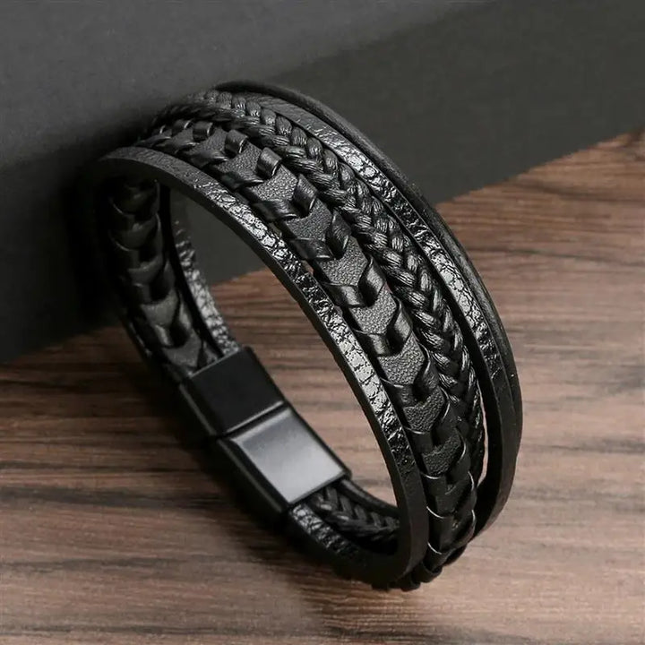 Men Leather Wrap Bracelet | Axton