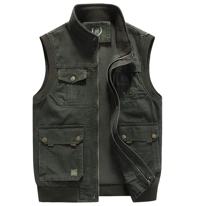 Men's Utility Vest Black Polyester | Steffen