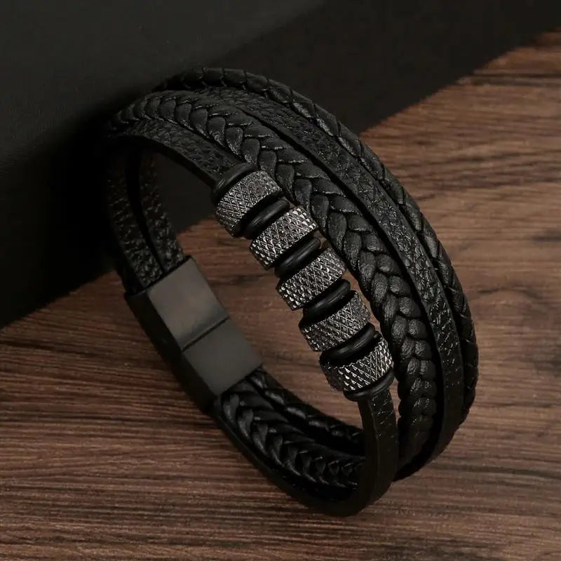Men Leather Wrap Bracelet | Axton