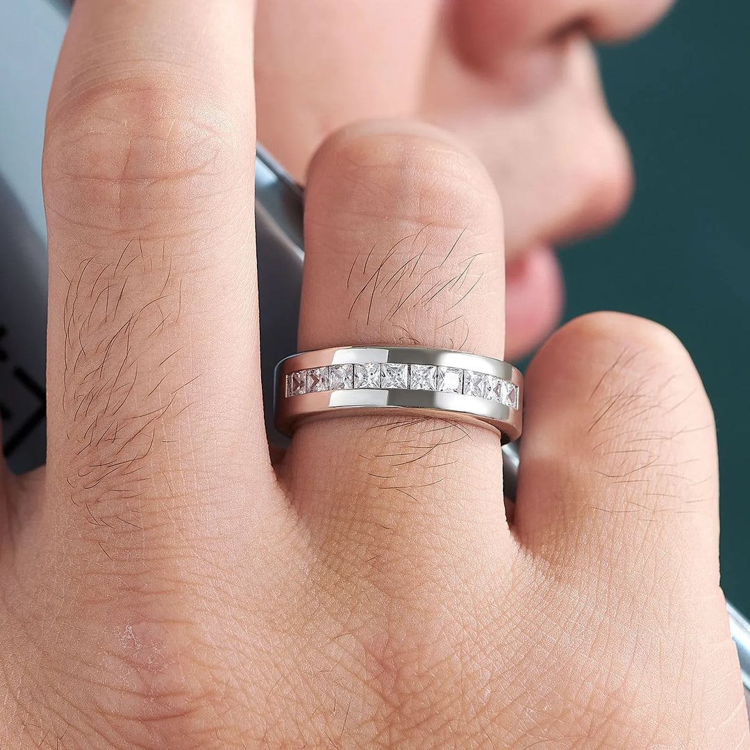 Men Moissanite Wedding Band | Jorren
