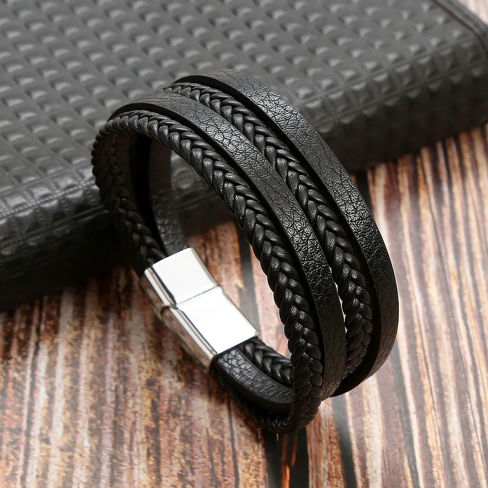 Men Multilayer Leather Bracelet | Riven