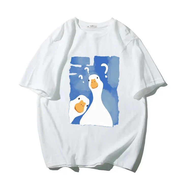 Oversized Men’s T-Shirt with Quirky Ducks Print | Isalene