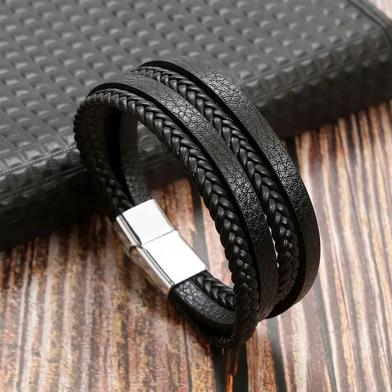Men Leather Wrap Bracelet | Axton