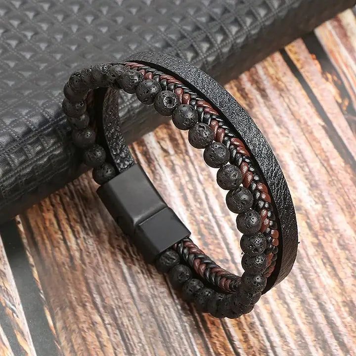 Men Leather Wrap Bracelet | Axton