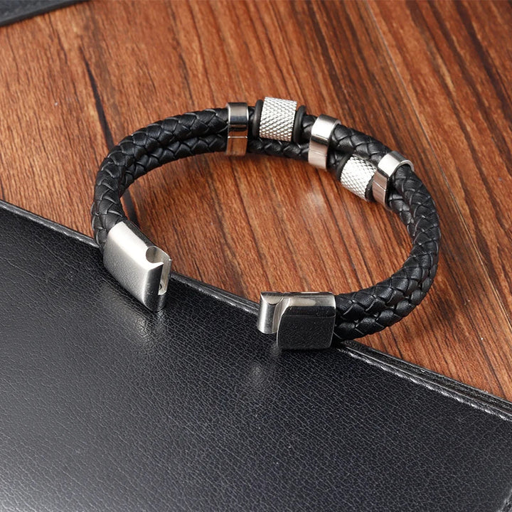 Men Magnetic Buckle Leather Bracelet | Davor