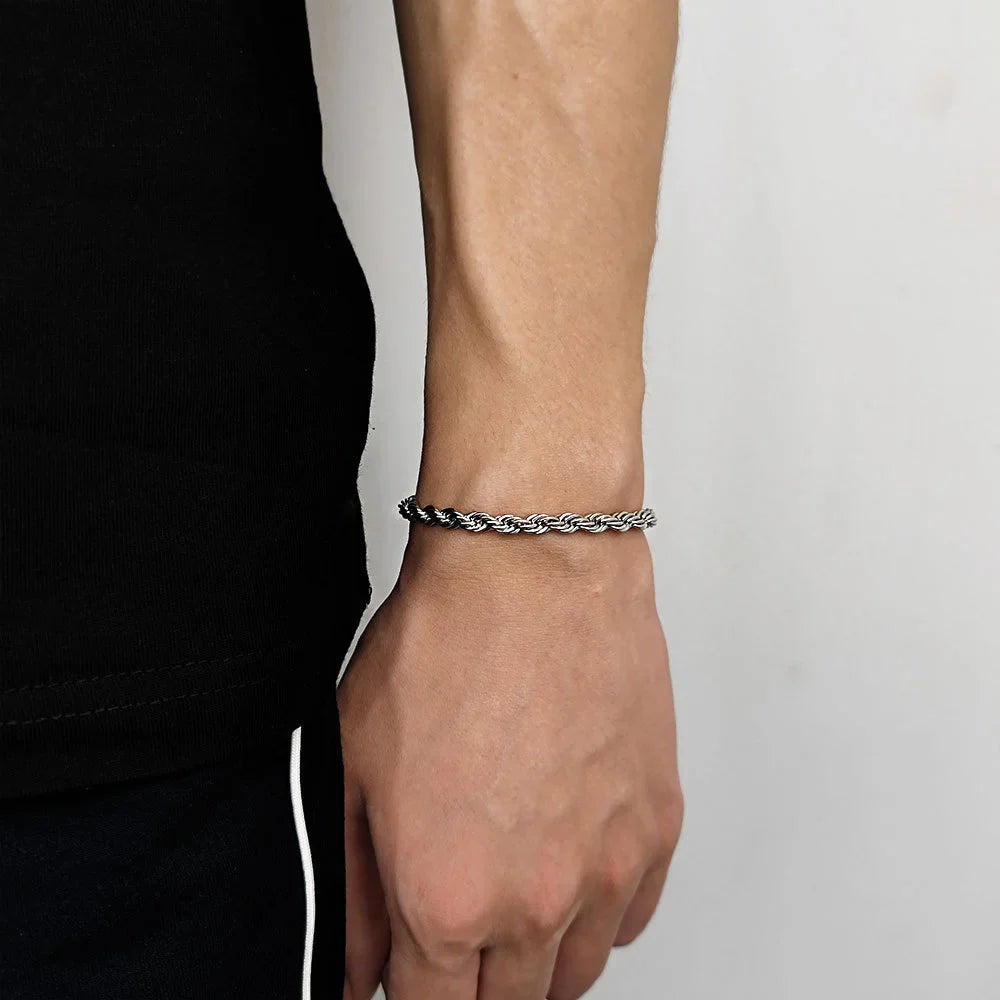 Men Gold Twist Chain Bracelet | Zayen