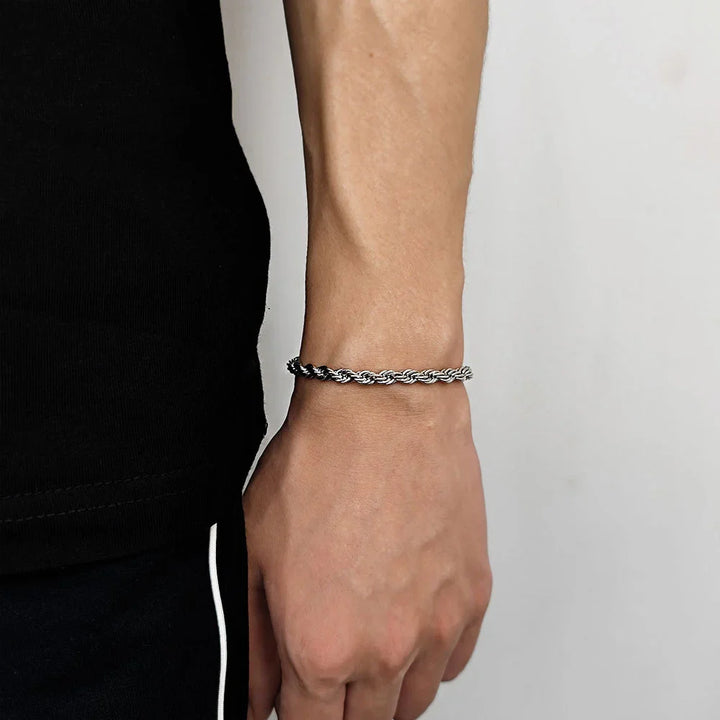 Men Gold Twist Chain Bracelet | Zayen