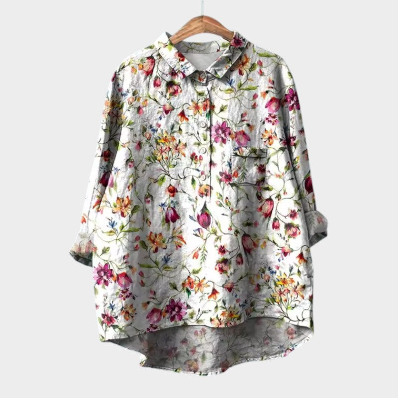 Brielle - Trendy Loose Floral Print Blouse