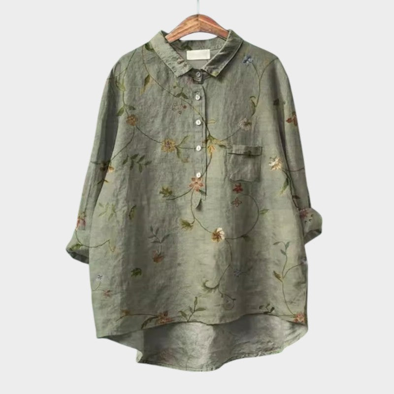 Brielle - Trendy Loose Floral Print Blouse
