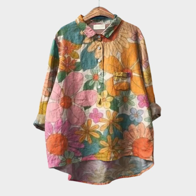 Brielle - Trendy Loose Floral Print Blouse