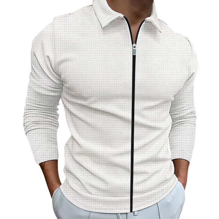 Men Zip-Up Long Sleeve Shirt | Aurelian