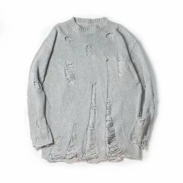 Men Ripped Knit Sweater | Daryen
